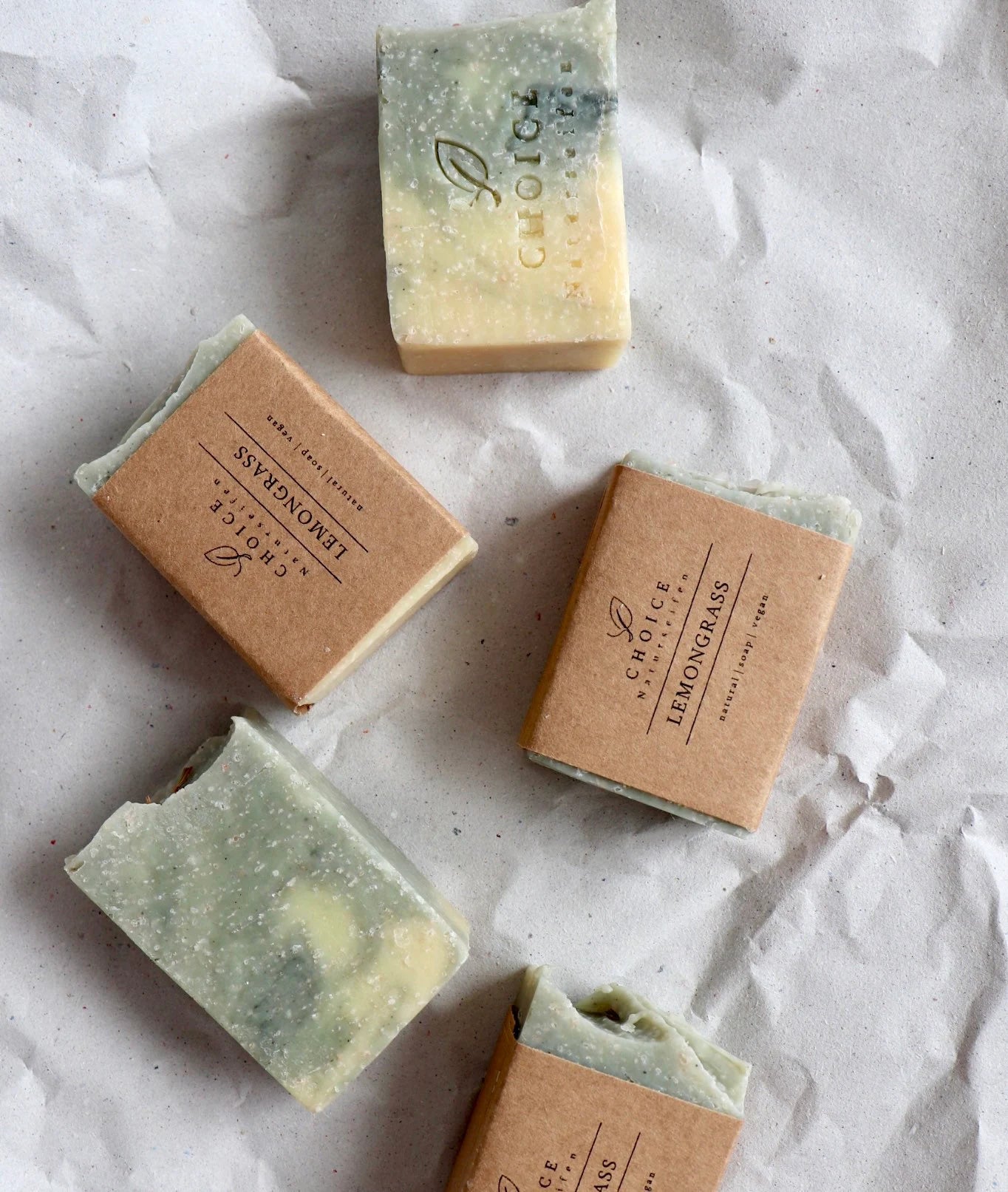 Natural Soap "Lemongrass" with Himalayan Salt and Cambrian Clay, Vegan & Palm Oil-Free, Nourishing Handmade Soap